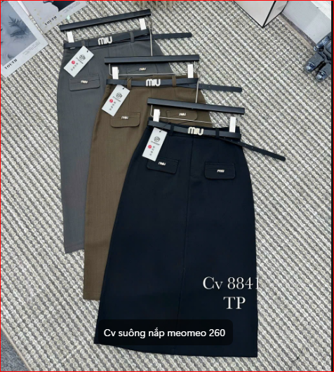 Chân Váy Suông Nắp MeoMeo 73cm CV9001.1067