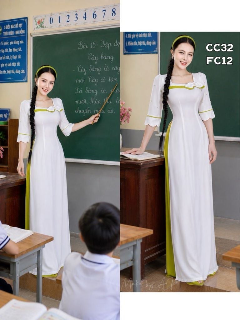 Áo Dài Sương Rồng Hạt Tròn AD9001.2892 (áo lẻ)