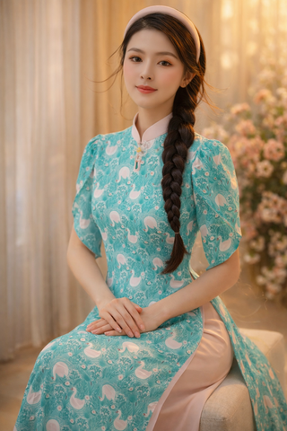 Áo Dài Thiên Nga AD3054 (Áo lẻ)