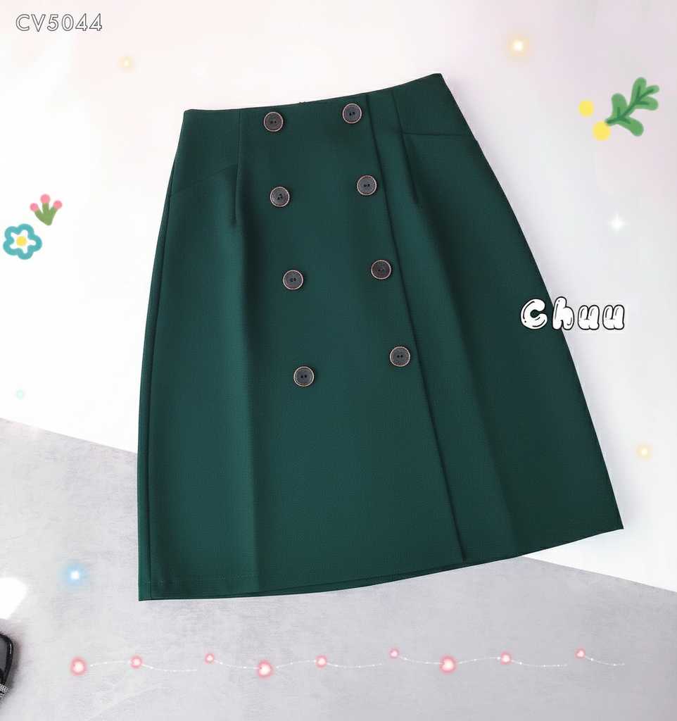 Chân Váy 8 Nút Đen CV5044