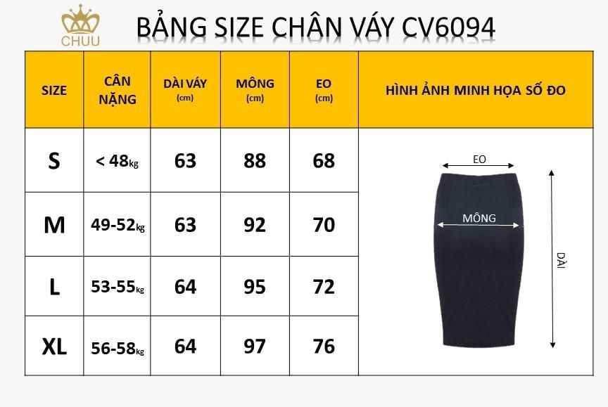 Chân Váy Lệch 3 Cúc Bọc CV9001.6094