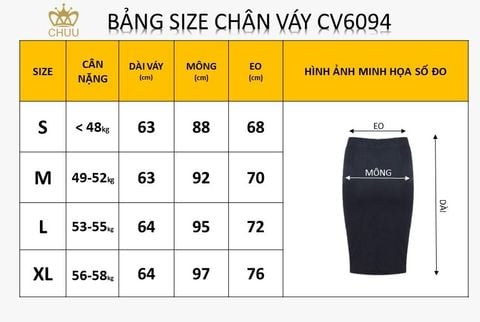 Chân Váy Lệch 3 Cúc Bọc CV6094