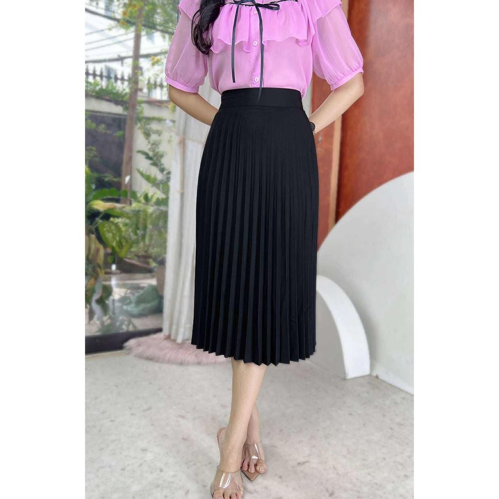 Chân Váy Li Quạt Chun Sau CV9015