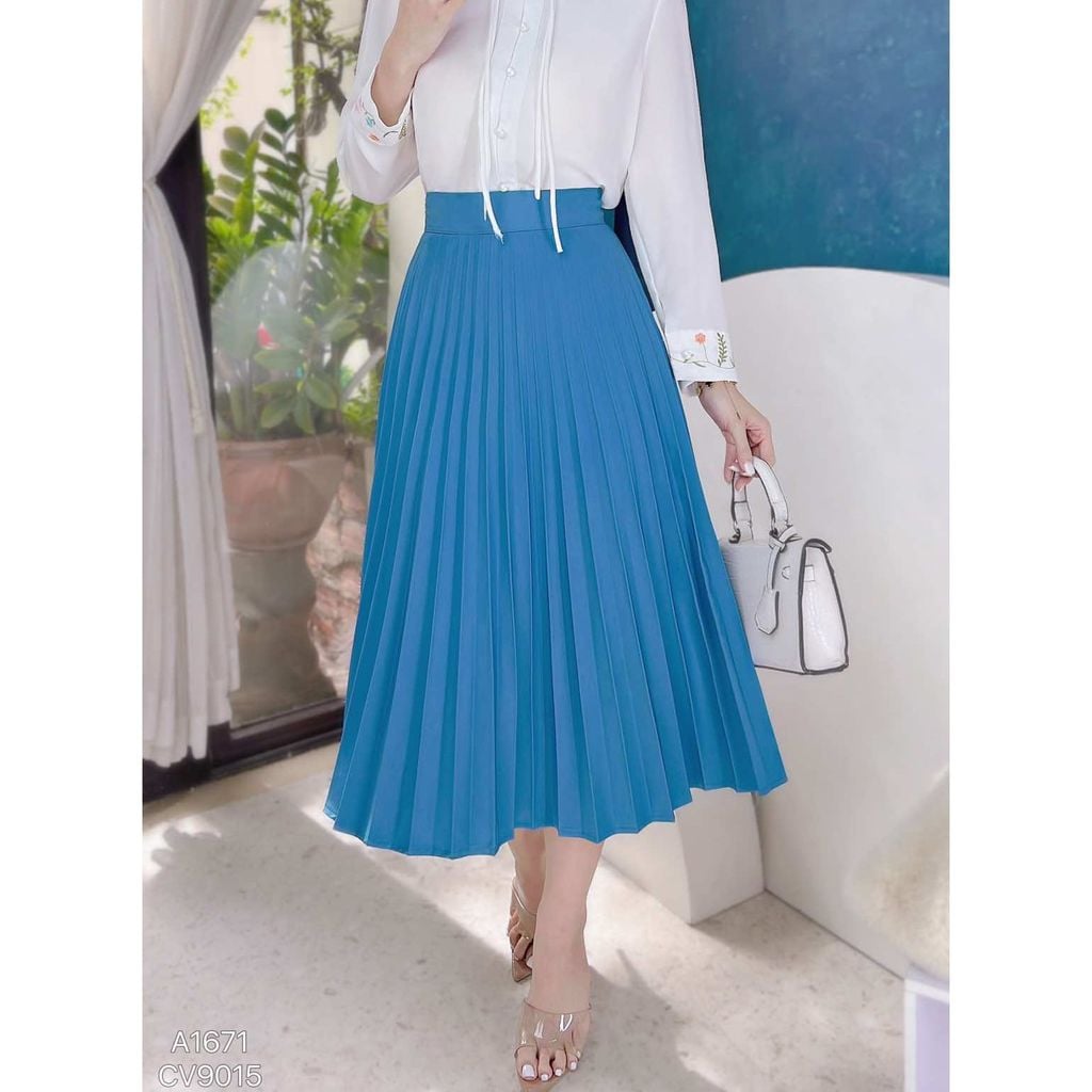 Chân Váy Li Quạt Chun Sau CV9015