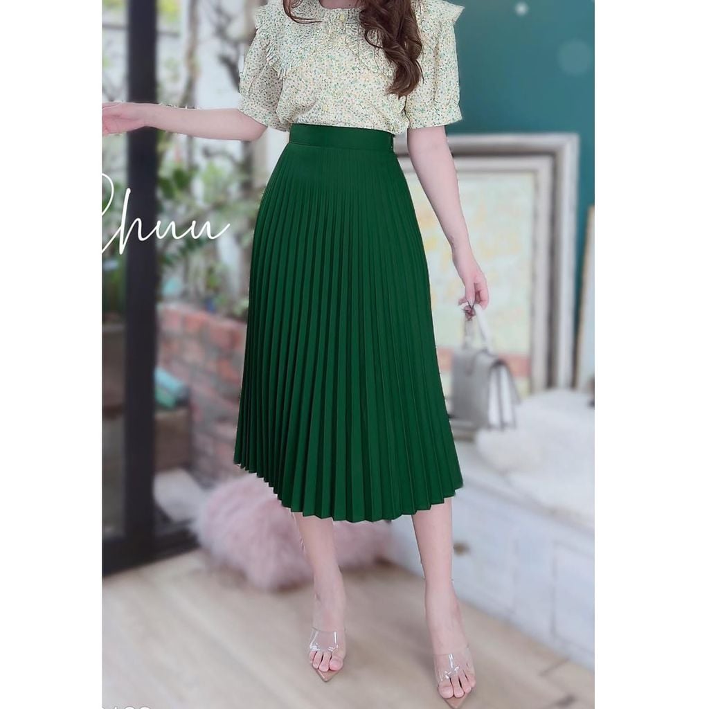 Chân Váy Li Quạt Chun Sau CV9015