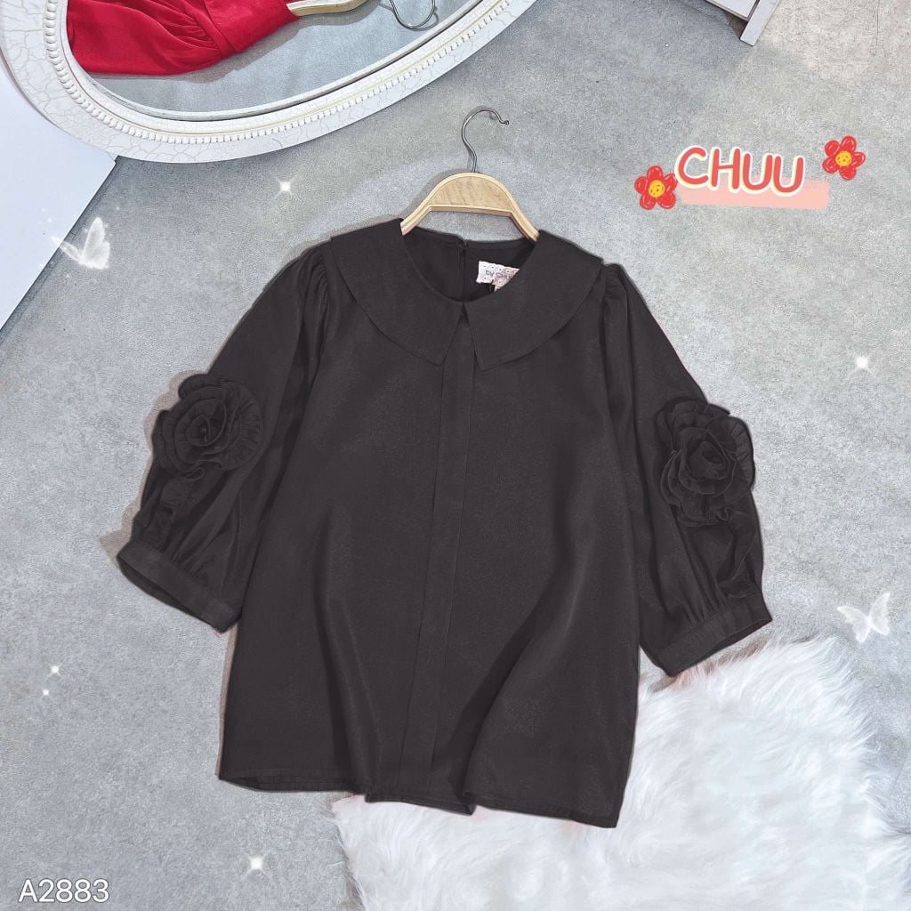 Áo Tơ Tay Hoa Xoắn AT9001.2883