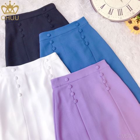 Chân Váy Dài 8 Nút Bọc CV5045