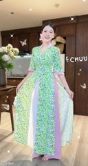 Áo Dài 3 Tà Gió Mang Hoa Về AD9003.2985 (áo lẻ)