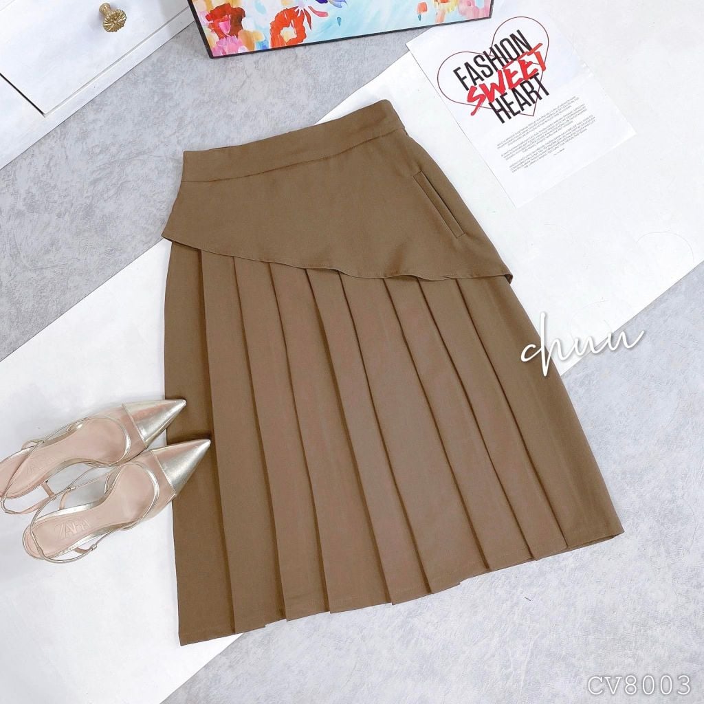Chân Váy Xếp li Peplum CV8003
