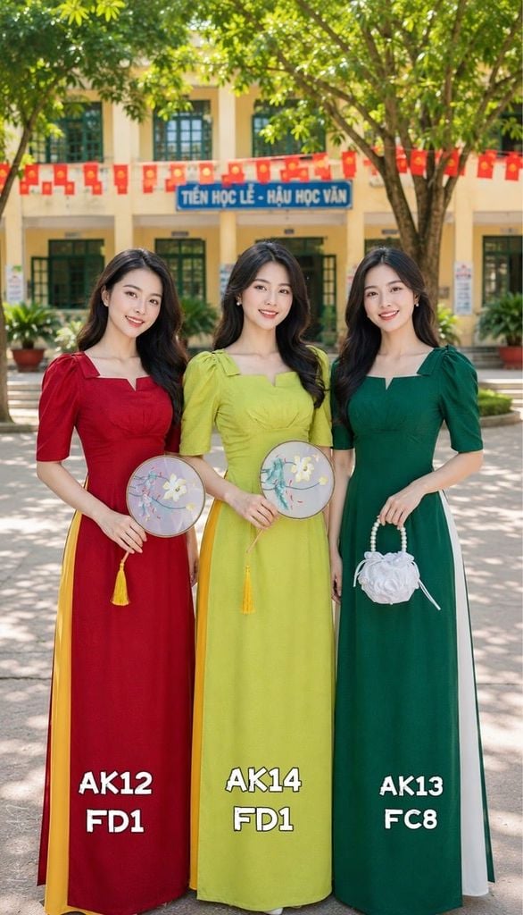 Áo Dài Vân Gỗ Vai Nơ AD9001.1459 (áo lẻ)