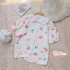 Áo Sơ Mi Cổ Sen Babiber A1616