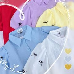 Áo Sơ Mi Tay Bí Đính Nơ A9240 (Áo lẻ)