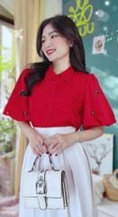 Áo Sơ Mi Tay Bí Đính Nơ A9240 (Áo lẻ)
