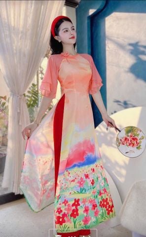 Áo Dài Dạ Quang Cam Kèm Phụ Kiện AD3060 (Áo lẻ)
