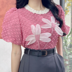 Áo Sơ Mi Hạt Bí Hoa Nổi A2923