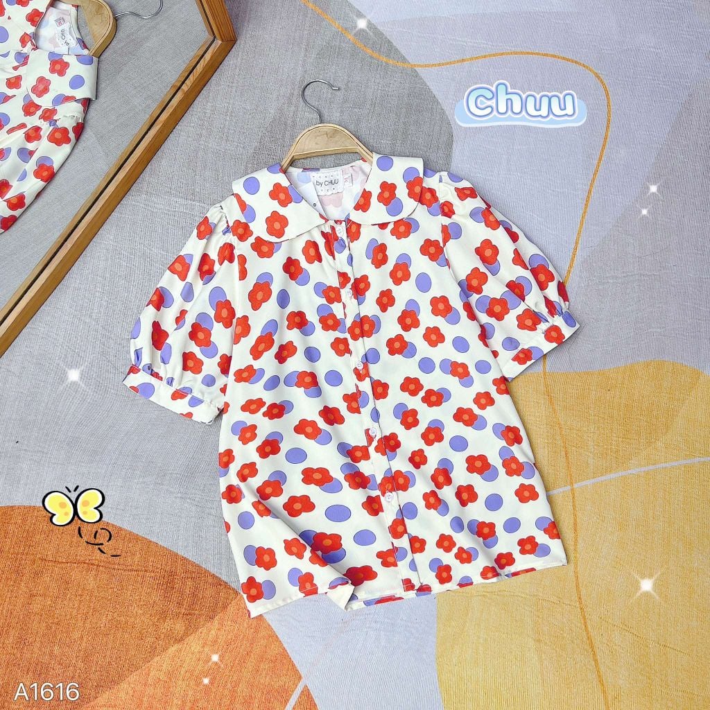 Áo Sơ Mi Cổ Sen Babiber A1616