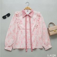 Áo Sơ Mi Cổ Màu Cột Nơ A1758