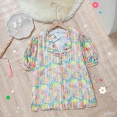 Áo Thêu Cổ Ngọc Đôi A1587