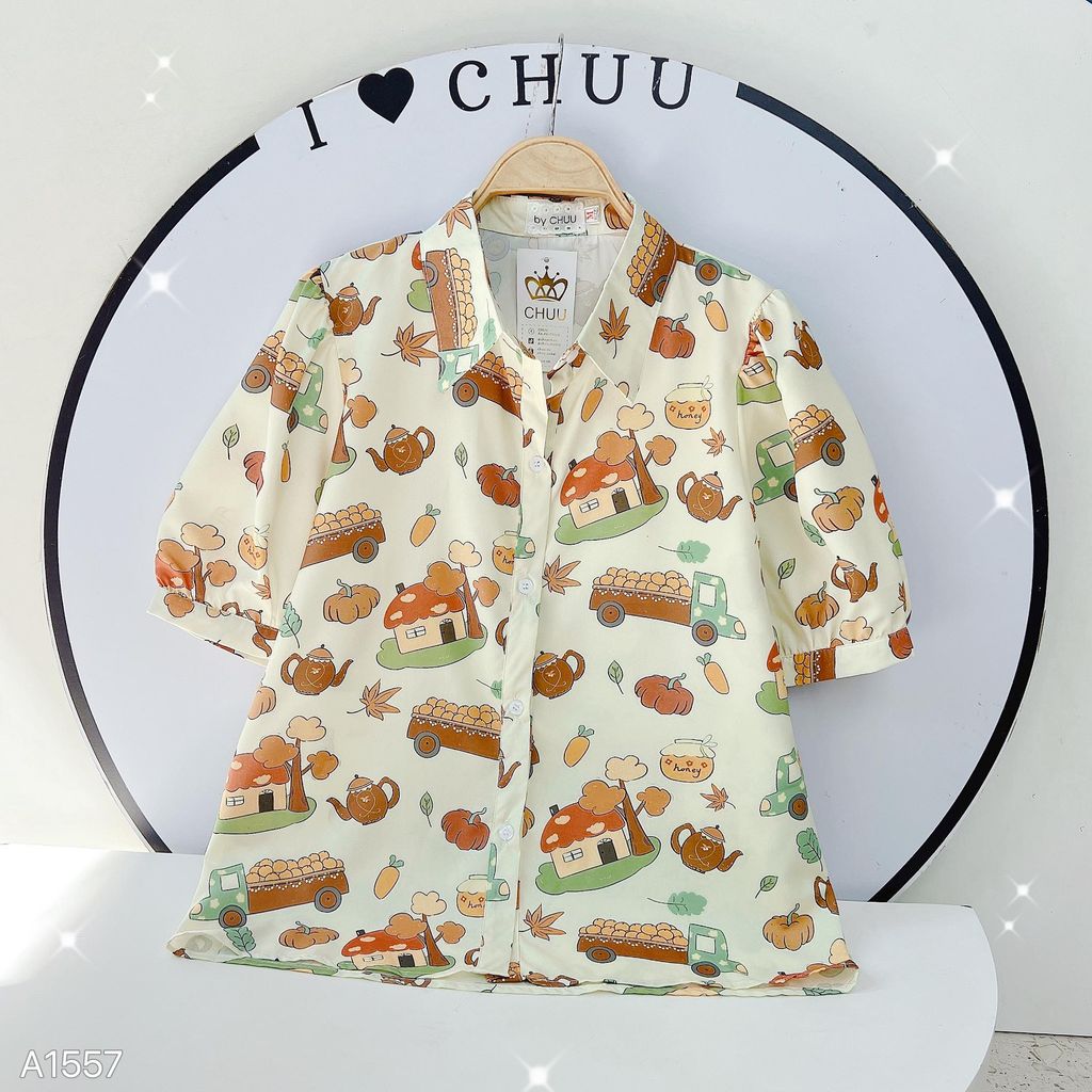 Áo Sơ Mi Hoa 10 Giờ A1557