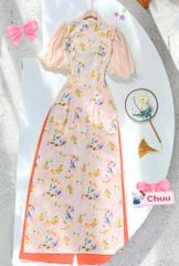 Áo Dài Cổ Xéo Bí Bo AD1404 (áo lẻ)