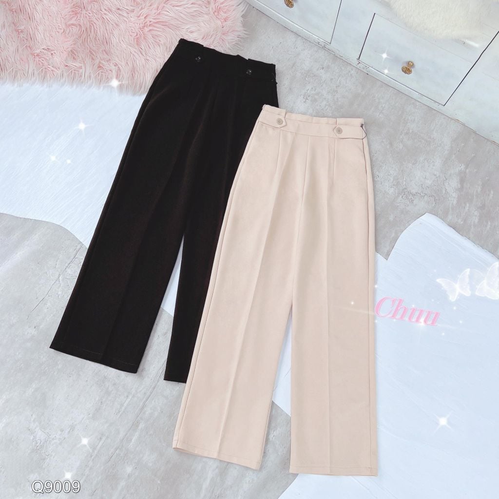 Quần Suông Xếp Đai Nhọn Q9009