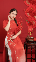 Áo Dài Rose Phượng AD2968 (áo lẻ)