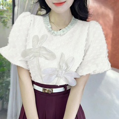 Áo Sơ Mi Hạt Bí Hoa Nổi A2923