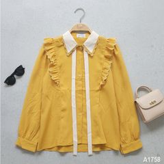 Áo Sơ Mi Cổ Màu Cột Nơ A1758