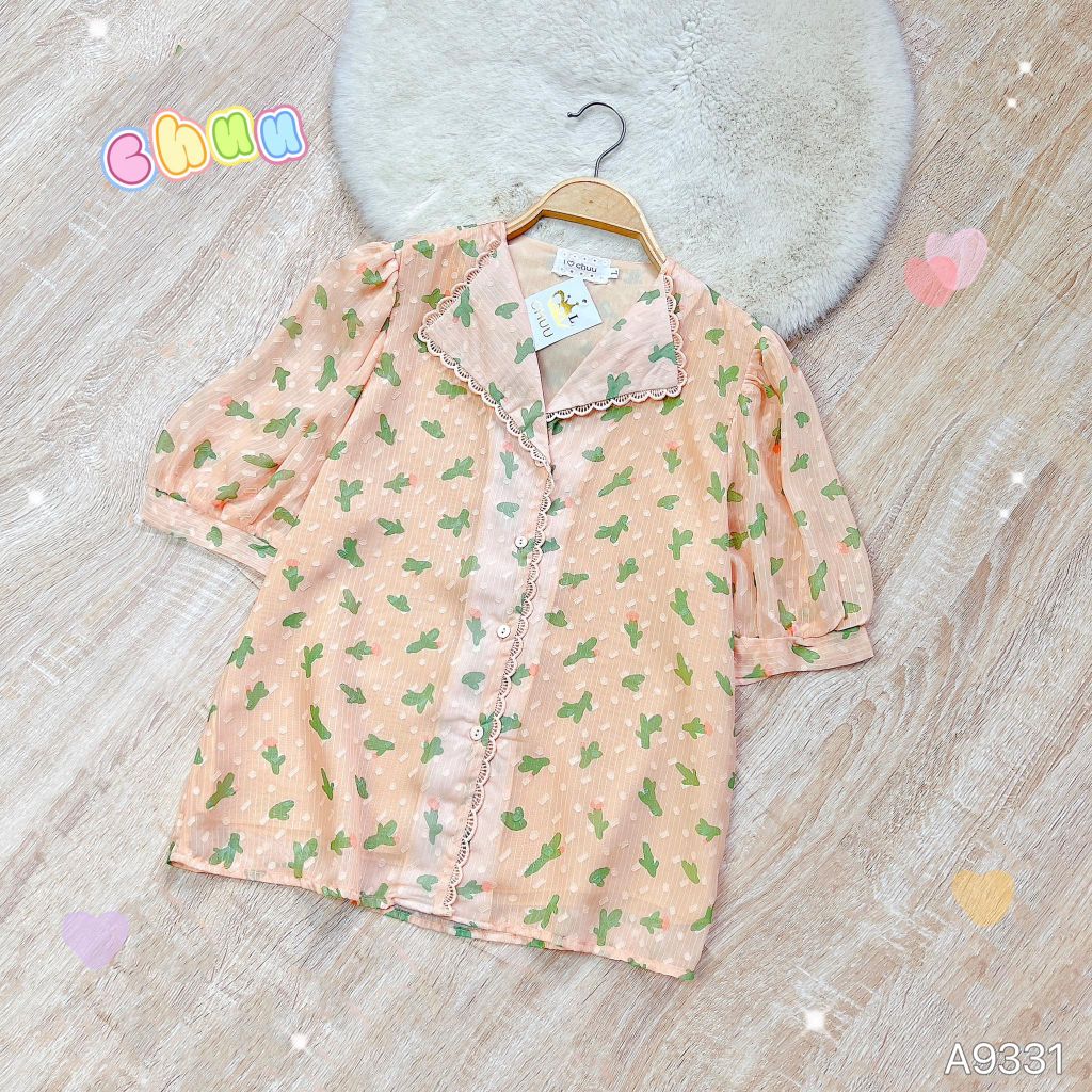 Áo Sơ Mi Hoa Tuyết Cổ Lật A9331