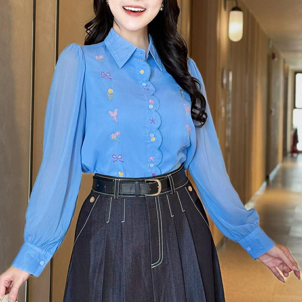 Áo Sơ Mi Vườn Nơ Nhỏ AT9001.2910