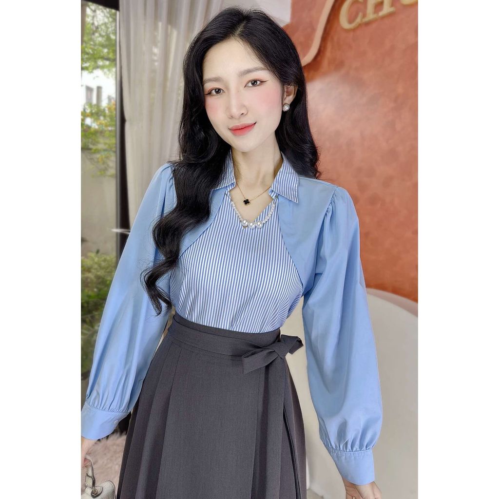 Áo Sơ Mi Giả Khoác Cổ Ngọc A1801