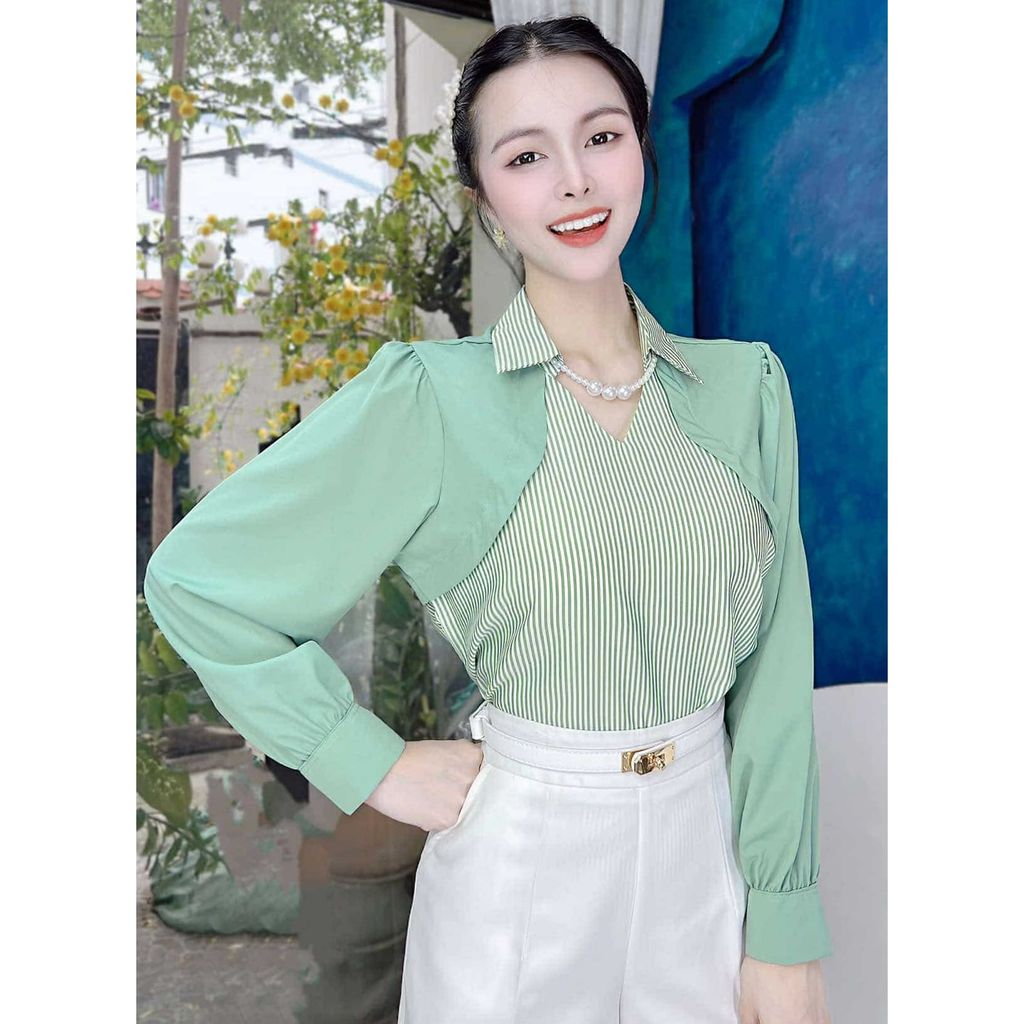 Áo Sơ Mi Giả Khoác Cổ Ngọc A1801