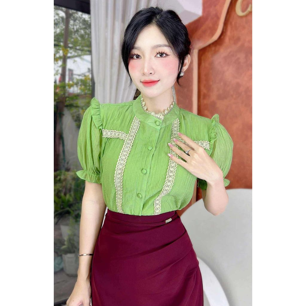 Áo Sơ Mi Cổ Trụ Bánh Mì A2918