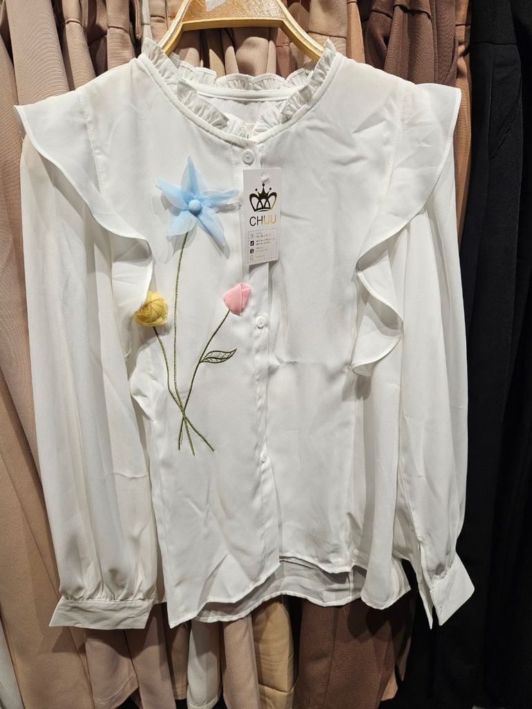 Áo Sơ Mi Hoa Voan Nổi AT9001.1778