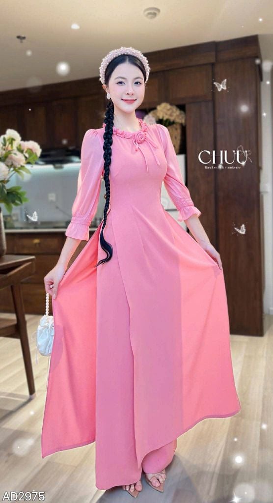 Áo Dài Bánh Kem Bắp Kèm Phụ Kiện AD2975 (Áo lẻ)