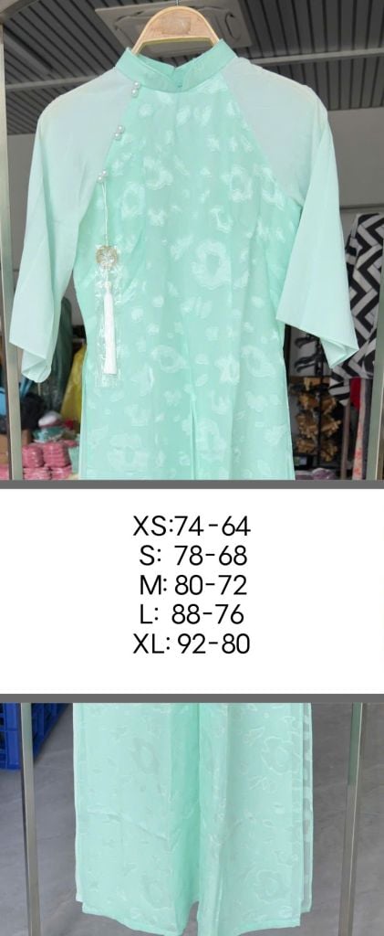 Áo Dài 4 Tà Ngọc Nữ Kèm Phụ Kiện AD2011 (Không Co Dãn) (áo lẻ)