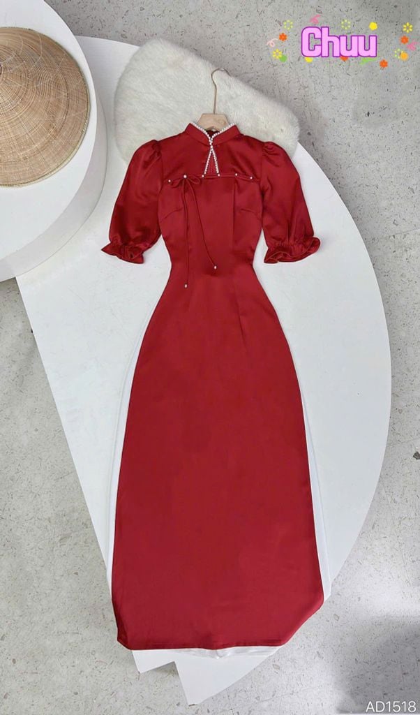 Áo Dài Tam Giác Ngọc Trai AD1518 (áo lẻ)