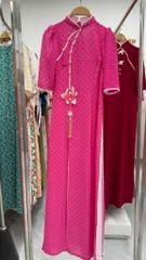 Áo Dài 4 Tà Sen Thêu 3D (PK) AD1659 (Áo lẻ)