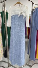 Áo Dài 4 Tà Hoa Giấy Trắng Kèm Phụ Kiện AD3039 (áo lẻ)