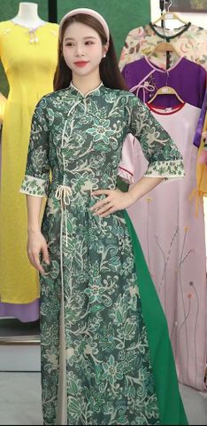 Áo Dài 4 Tà Tuyết Xanh Kèm Phụ Kiện AD3043 (Áo lẻ)