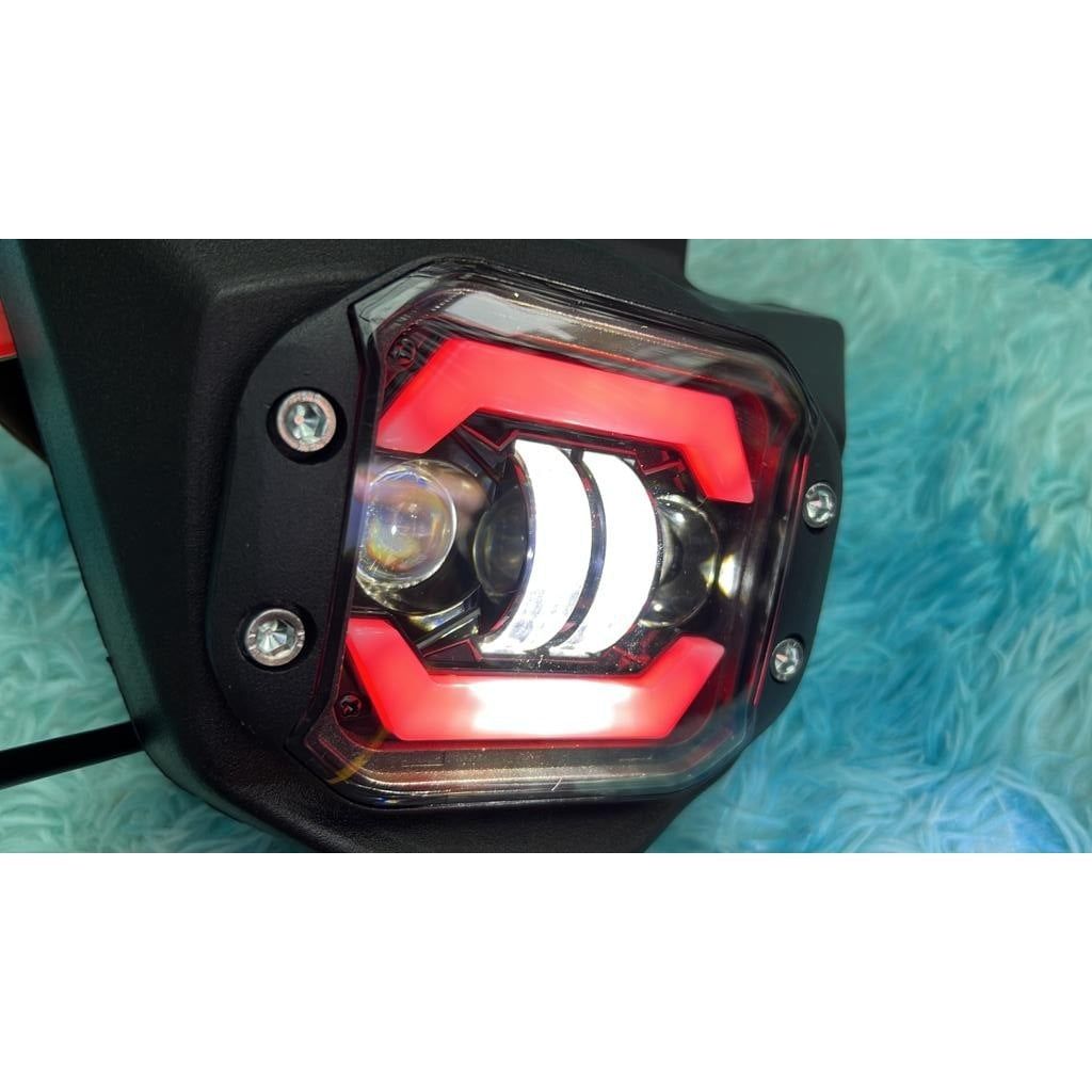  Đầu đèn led bi cầu cào cào xanh dương 