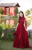  Váy ren lưới đỏ PaLiDo 