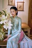  Áo dài truyền thống xanh pastel 
