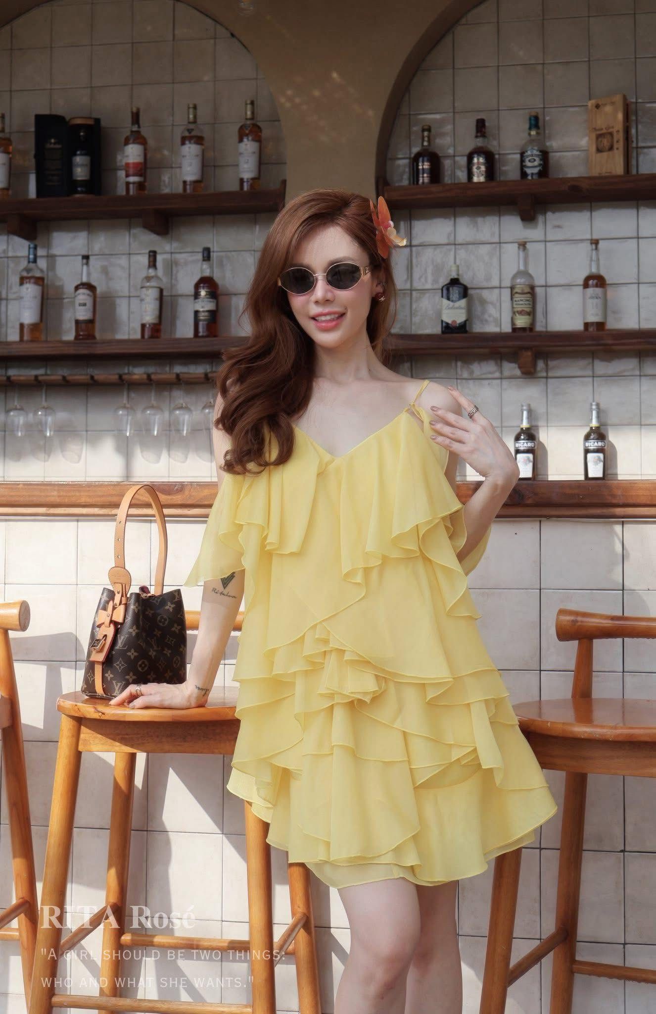  Váy ngắn vàng đi biển RITARA 