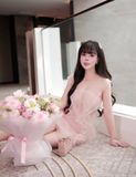 Váy ngắn hồng pastel 