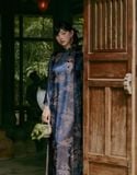  Áo dài xanh đậm 