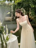  Đầm hai dây cổ vuông Elodie Sò Vintage 