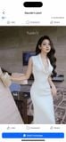  Váy lụa trắng cổ đổ Sauvee 