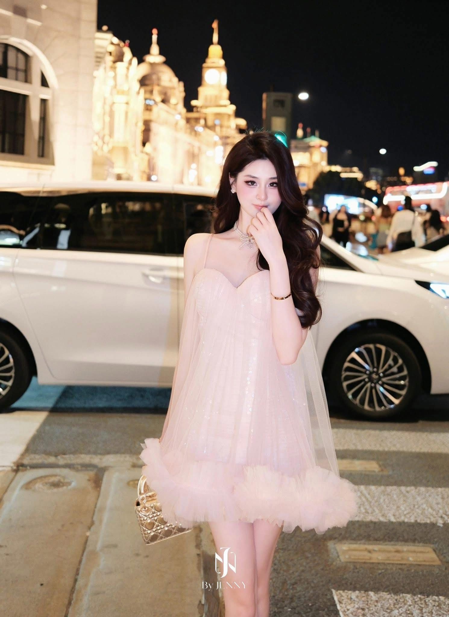  Váy ngắn voan hồng Zira Dress 