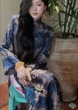  Áo dài lụa xanh Miha Studio 